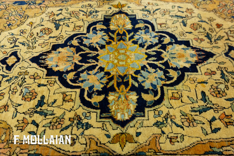 Antique Persian Kashan Mohtasham Rug n°:17285636